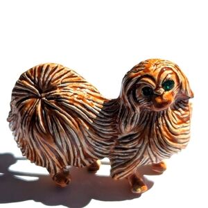 Gerry's Pin Pomeranian Small Dog Green Eyed Brooch Enamel Vint…